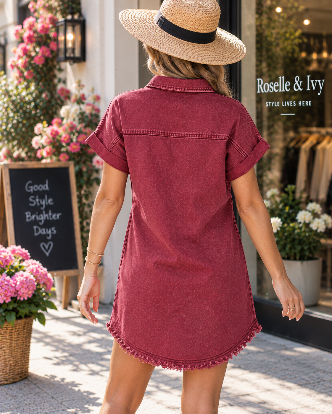 Elara™ Denim Shirt Dress