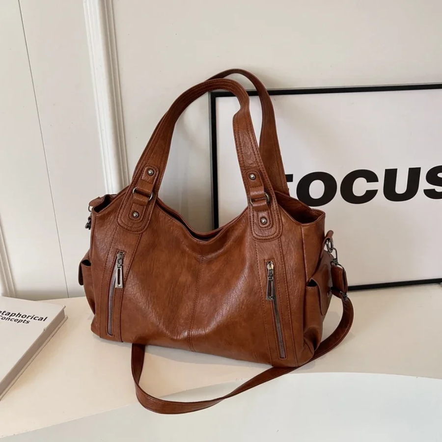 Uma | Dual Zipper Large Capacity Shoulder Bag