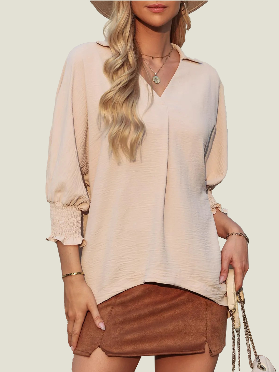 ANNIE | V Neck Basic Blouse