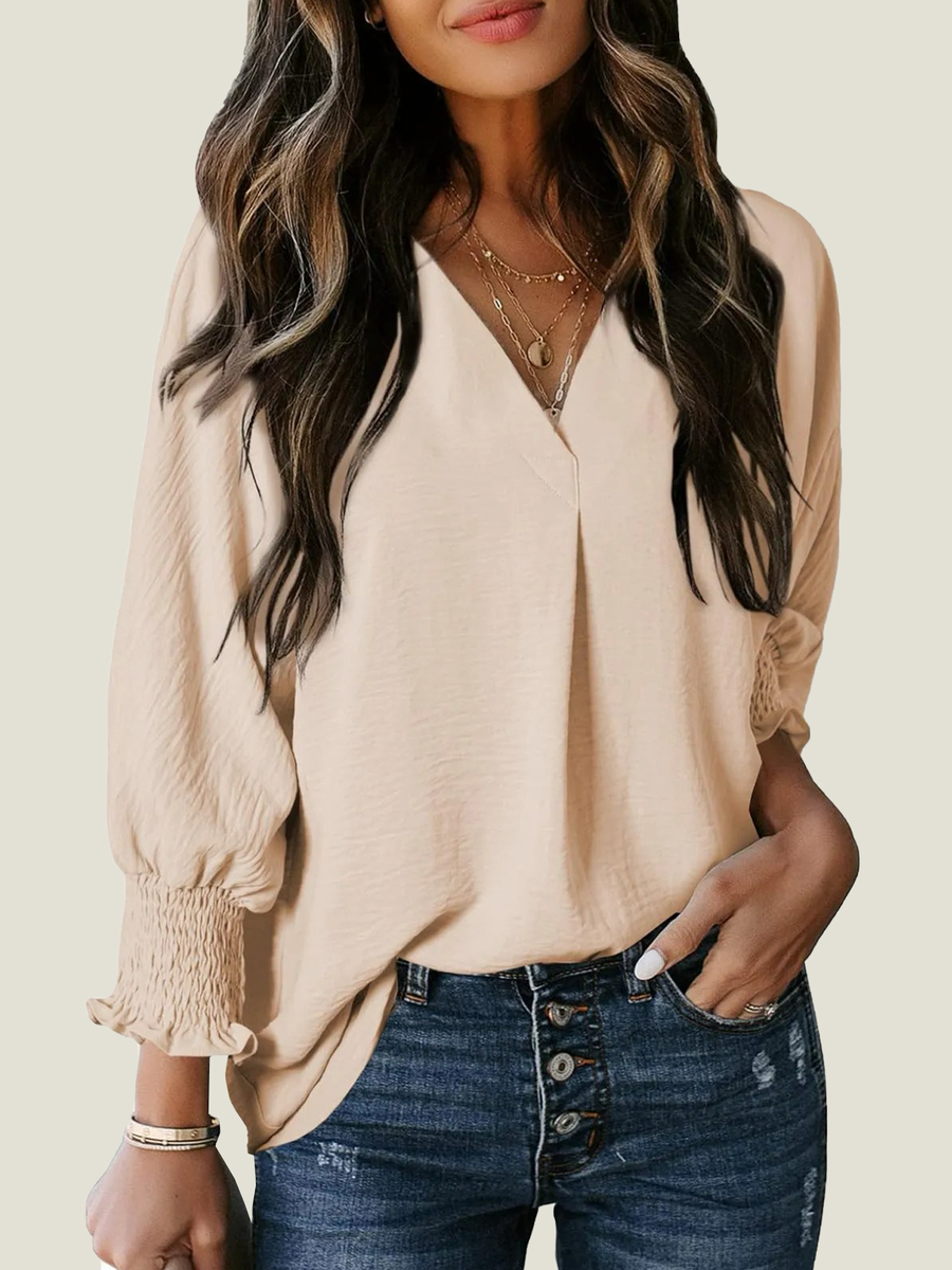 ANNIE | V Neck Basic Blouse