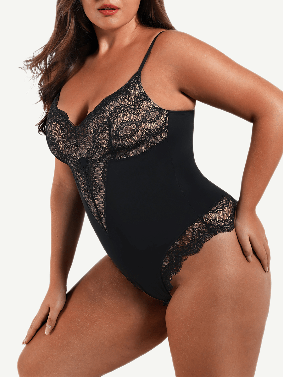 Lace Deep V-Neck Bodysuit