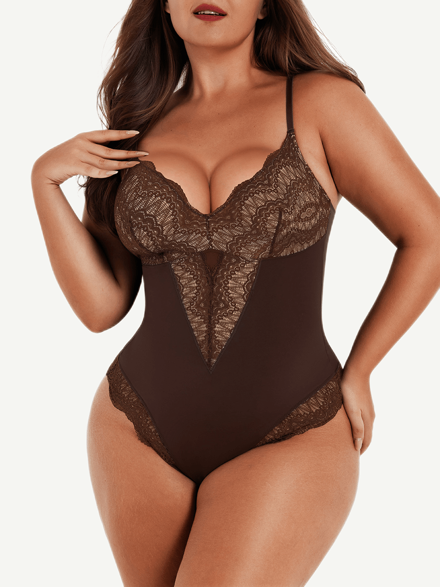 Lace Deep V-Neck Bodysuit