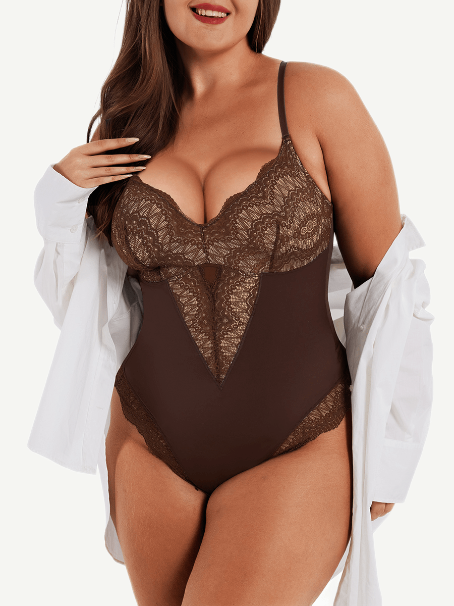 Lace Deep V-Neck Bodysuit