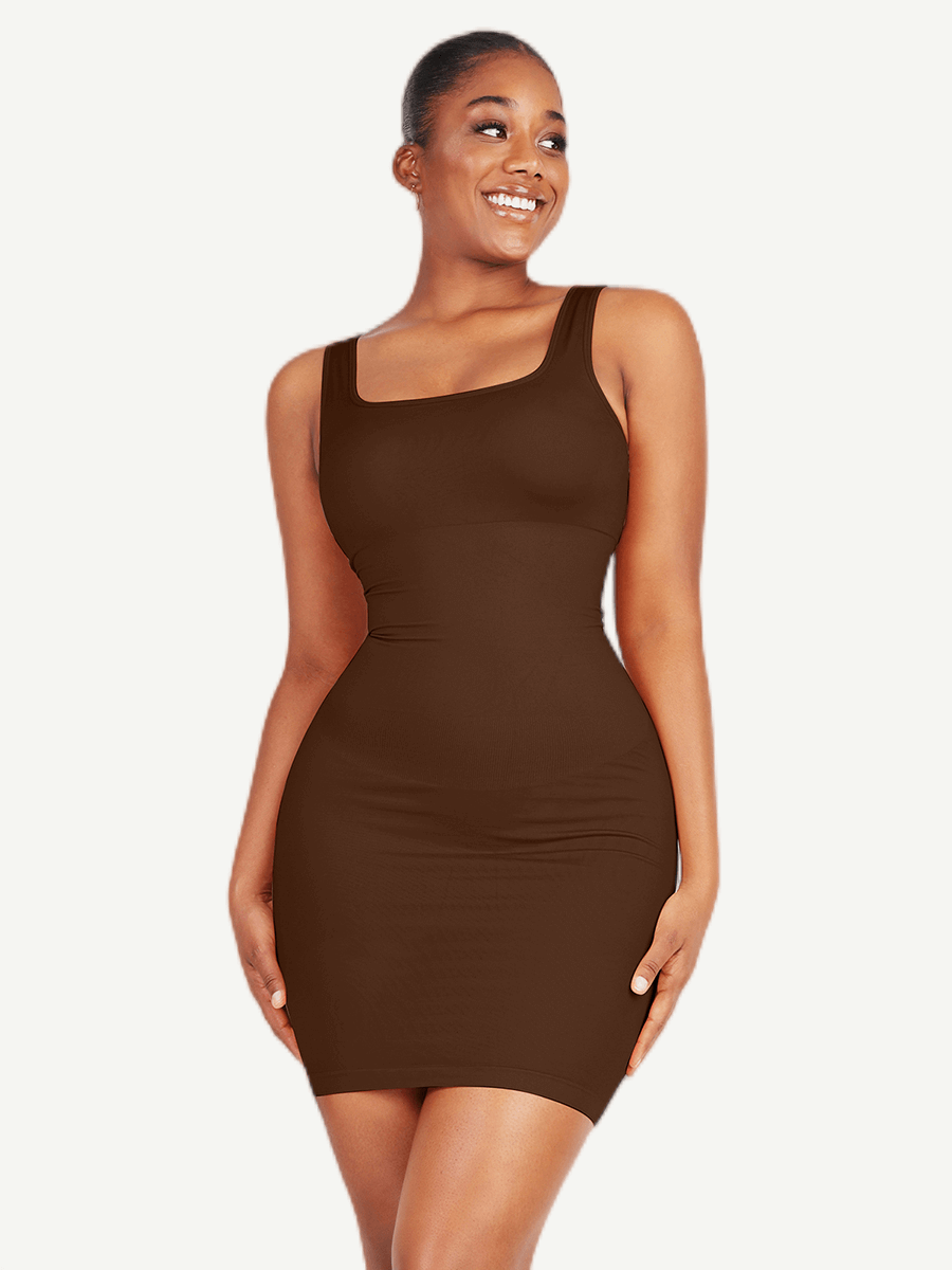 Square-Neck Seamless Dress