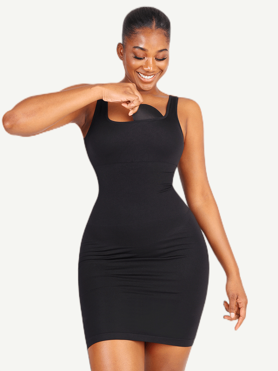 Square-Neck Seamless Dress