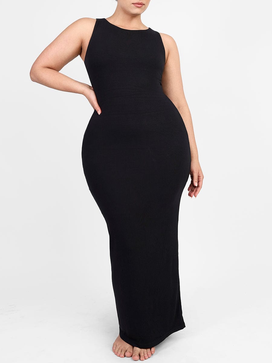 Crew-Neck Seamless Long Dress