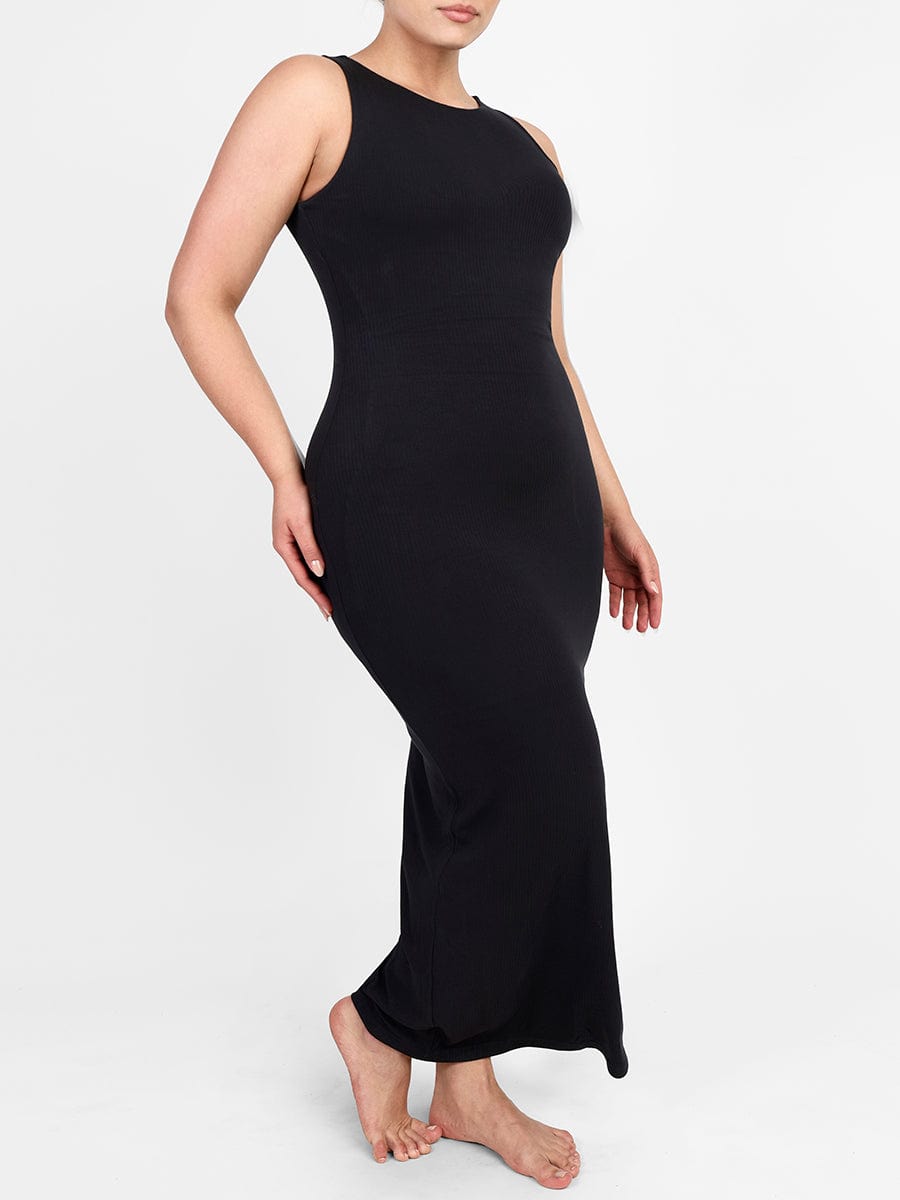Crew-Neck Seamless Long Dress