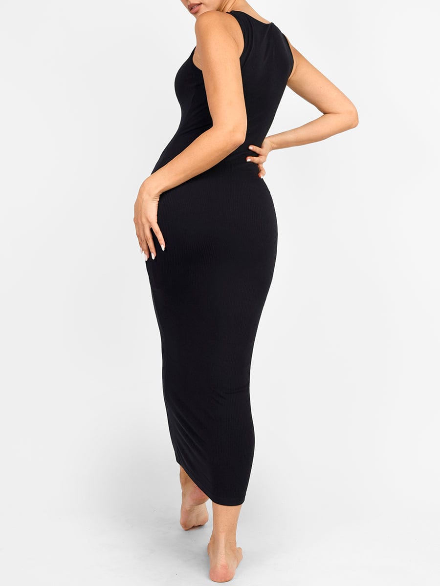 Crew-Neck Seamless Long Dress