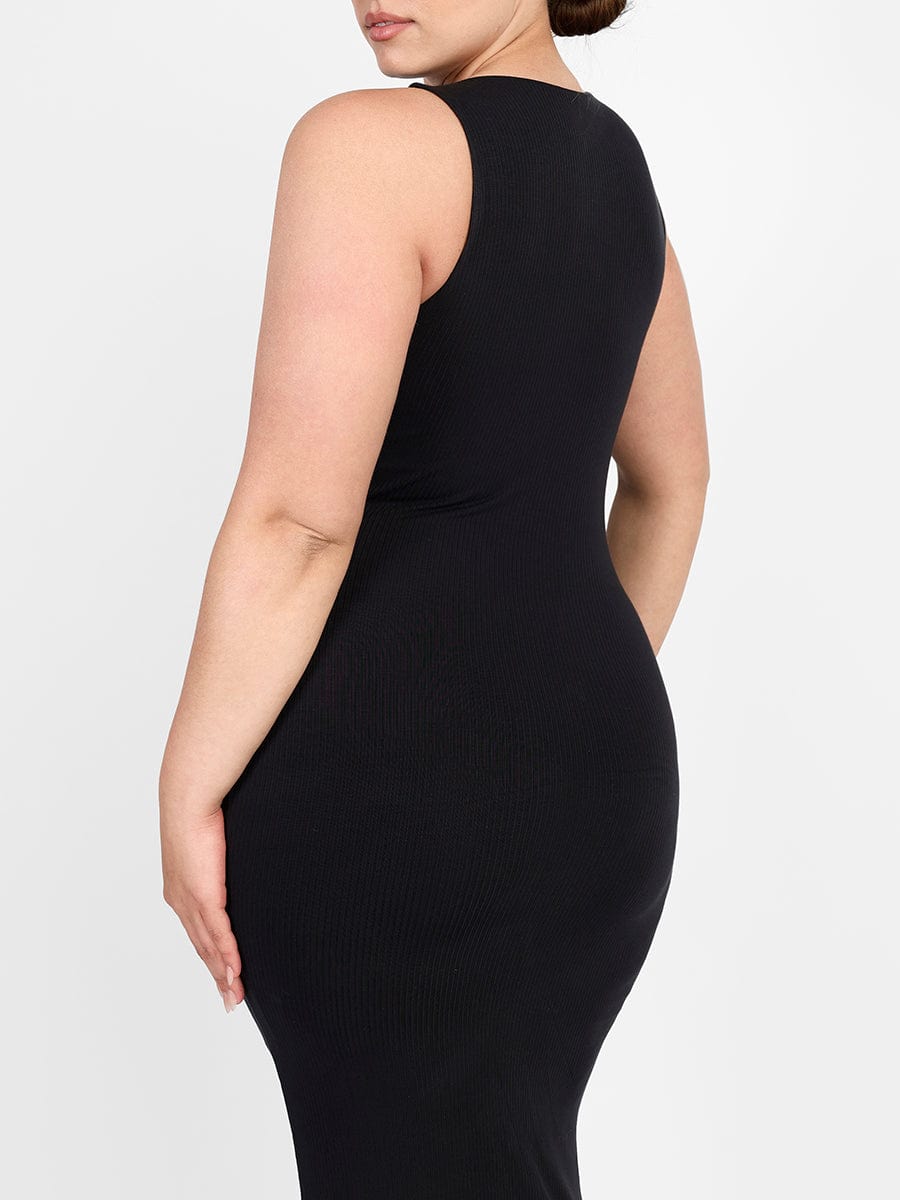 Crew-Neck Seamless Long Dress