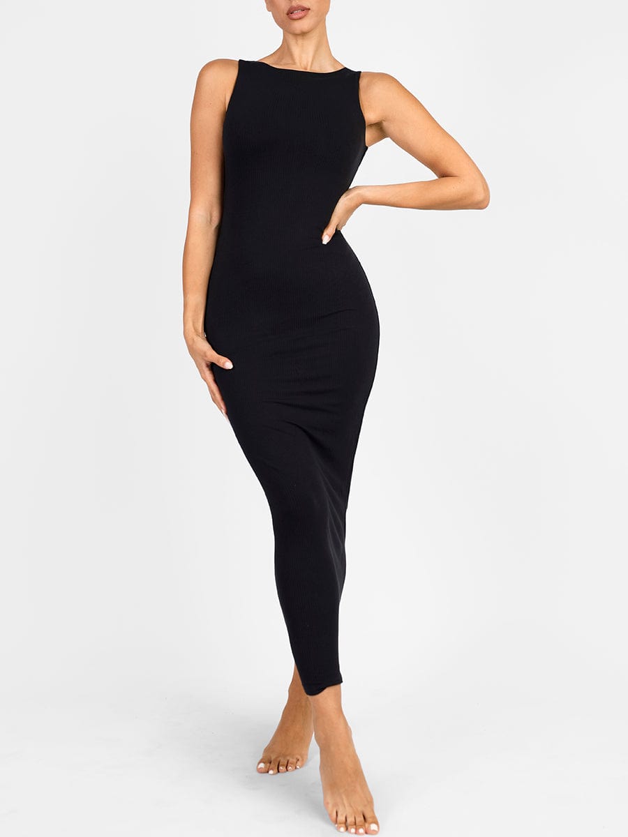 Crew-Neck Seamless Long Dress