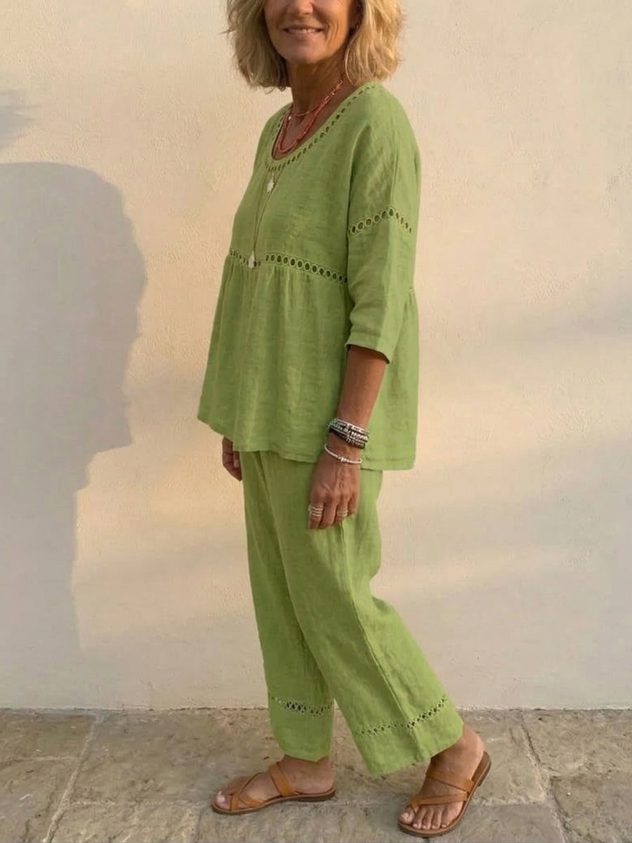 Matilda™ Vintage Casual Loose-Fit Linen Two-Piece Set