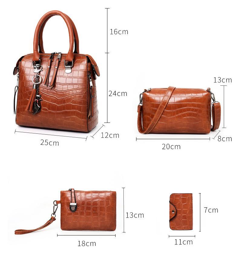 Palmer | 4-Piece Crocodile Pattern Handbag