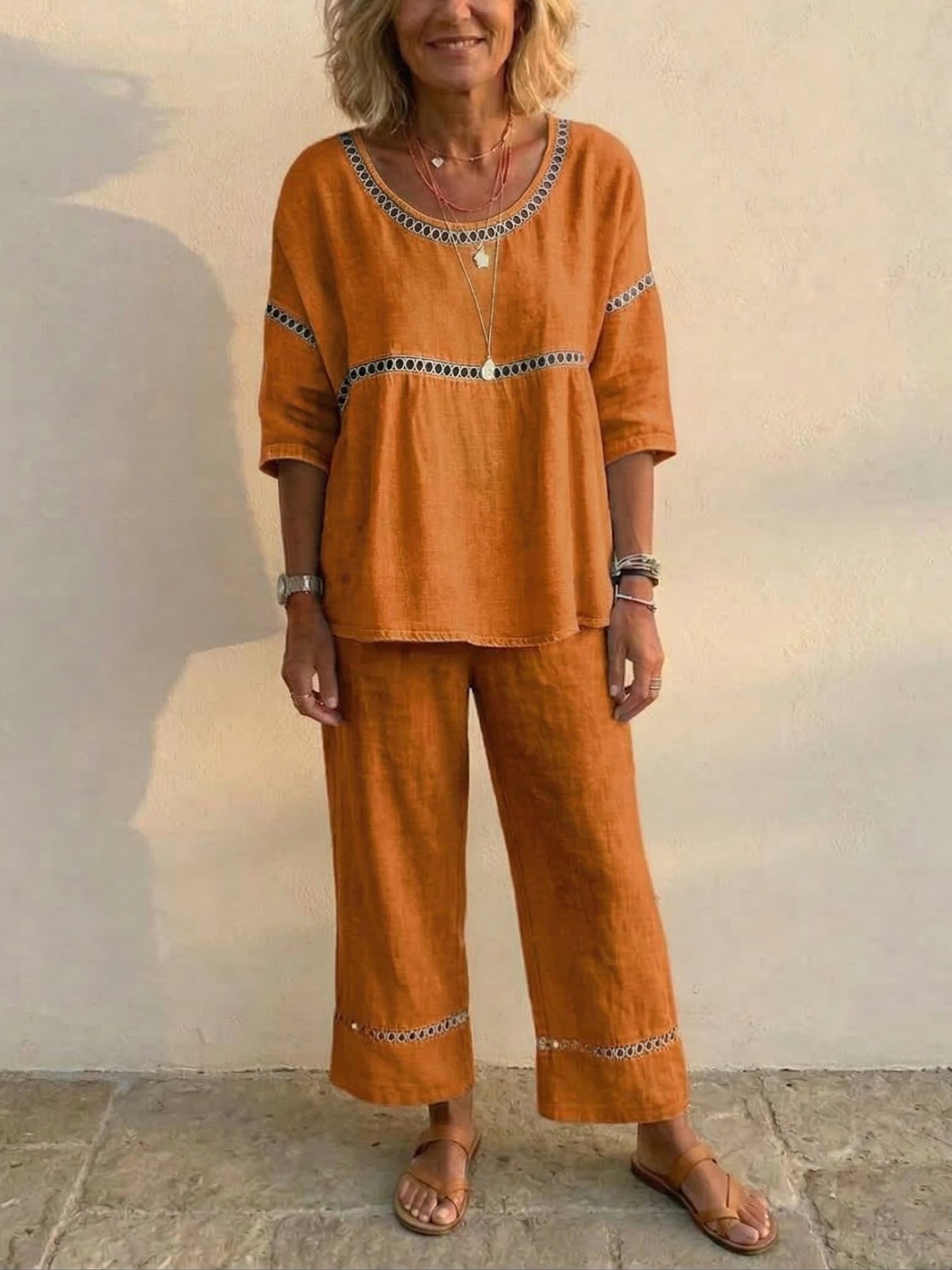 Matilda™ Vintage Casual Loose-Fit Linen Two-Piece Set