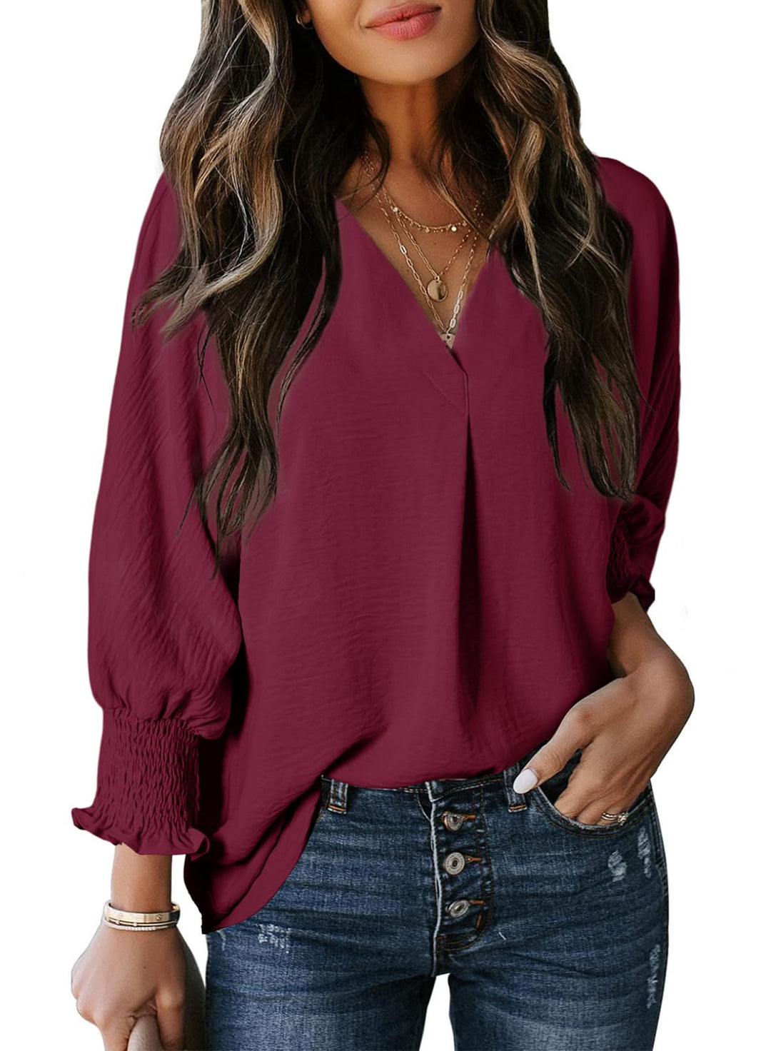 ANNIE | V Neck Basic Blouse