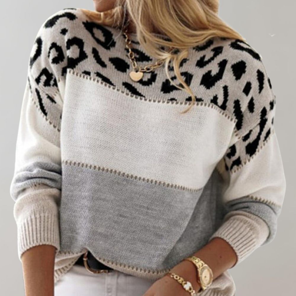 HARPER | Leopard Print Casual Sweater
