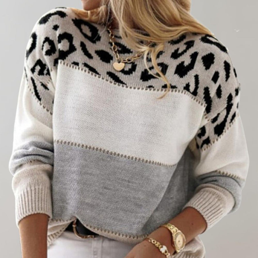 HARPER | Leopard Print Casual Sweater