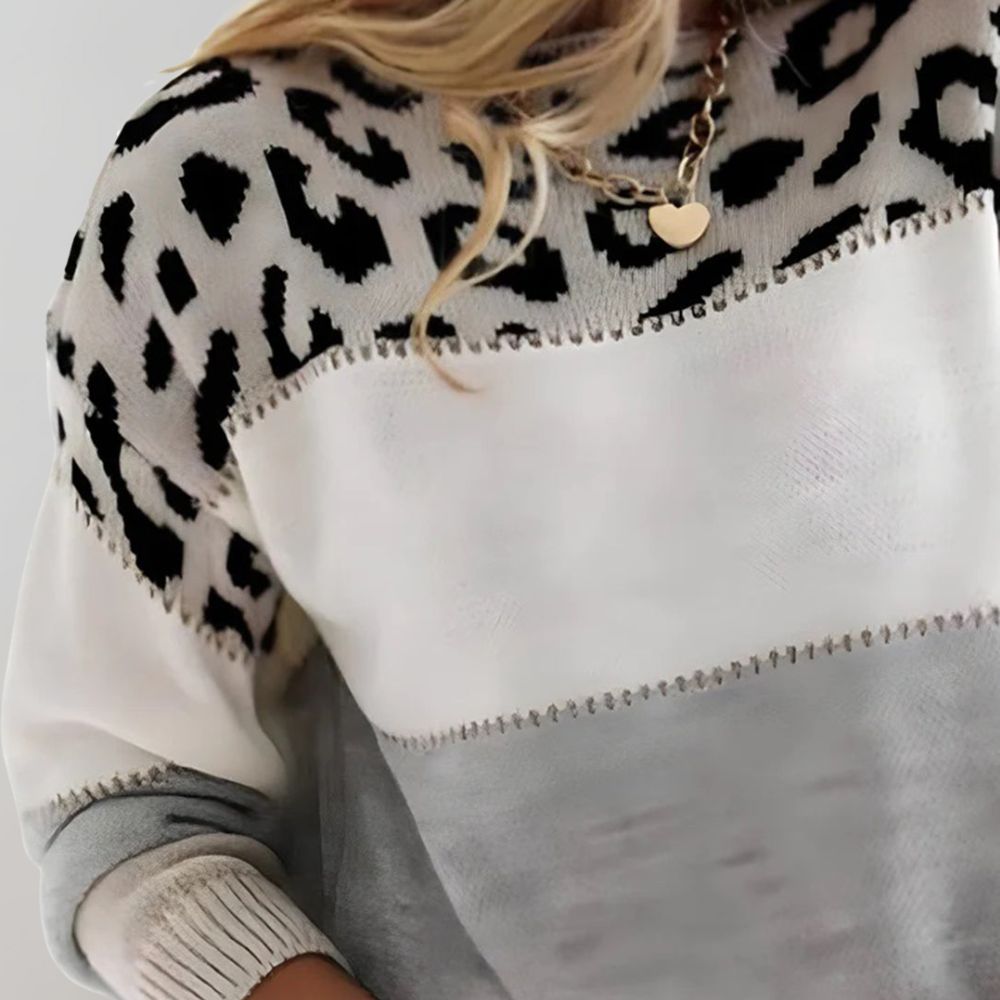 HARPER | Leopard Print Casual Sweater