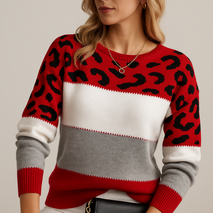 HARPER | Leopard Print Casual Sweater