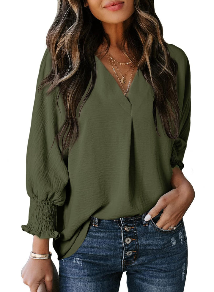 ANNIE | V Neck Basic Blouse
