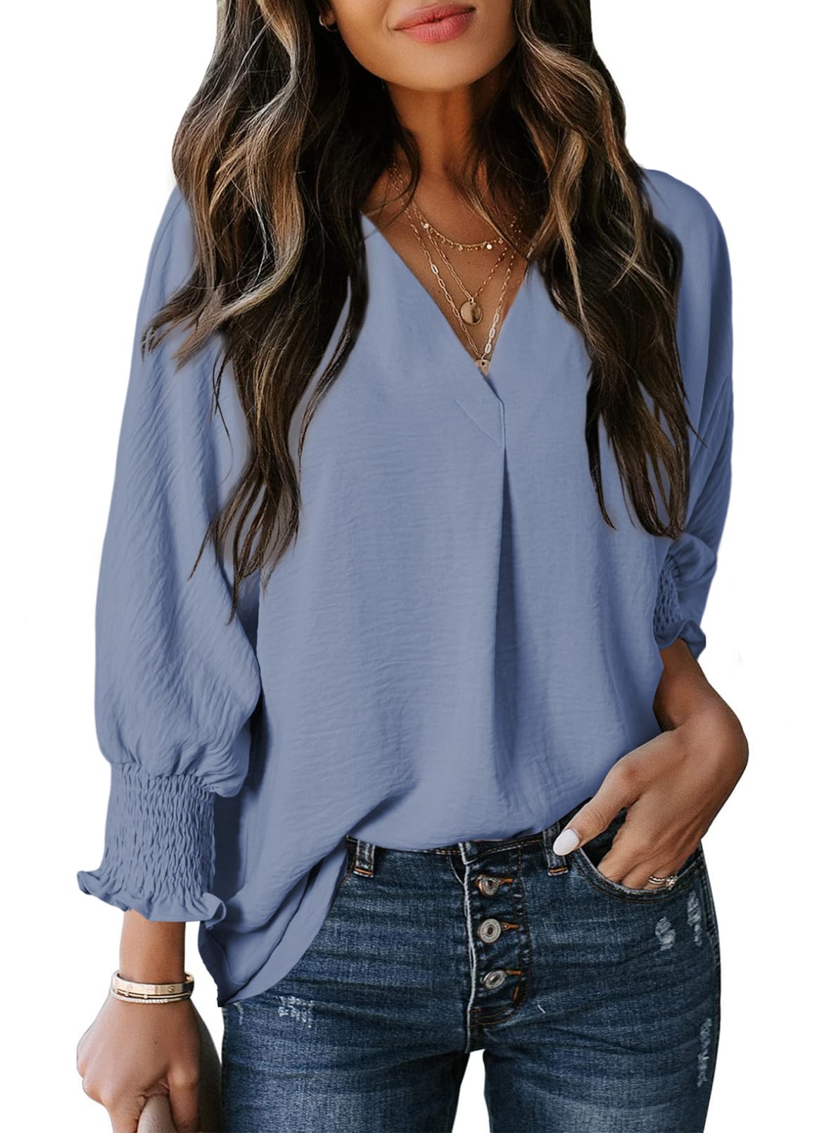ANNIE | V Neck Basic Blouse