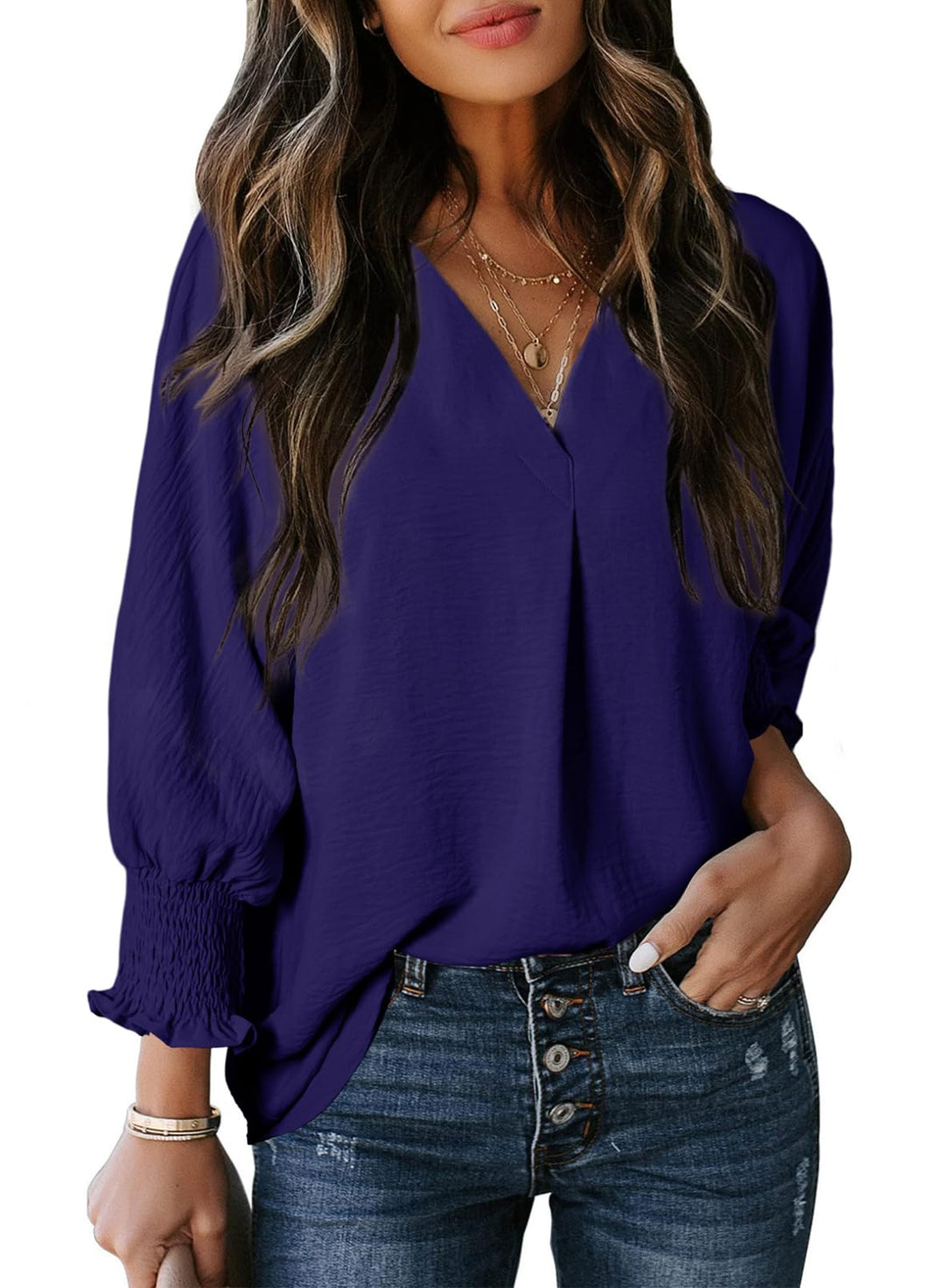 ANNIE | V Neck Basic Blouse