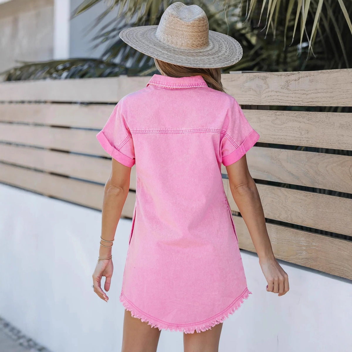 Elara™ Denim Shirt Dress