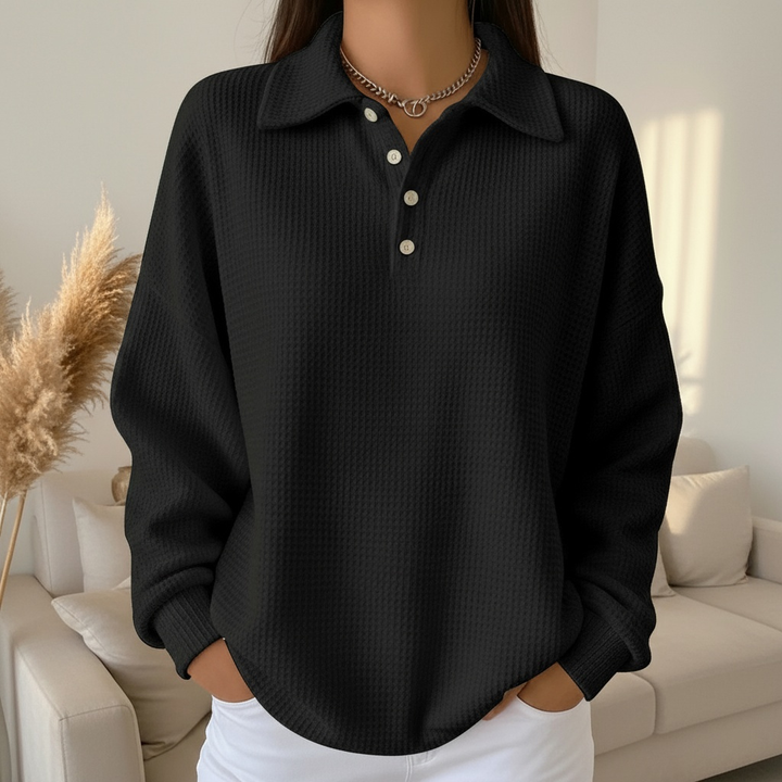 NANCY  | Soft Knit Polo Sweater