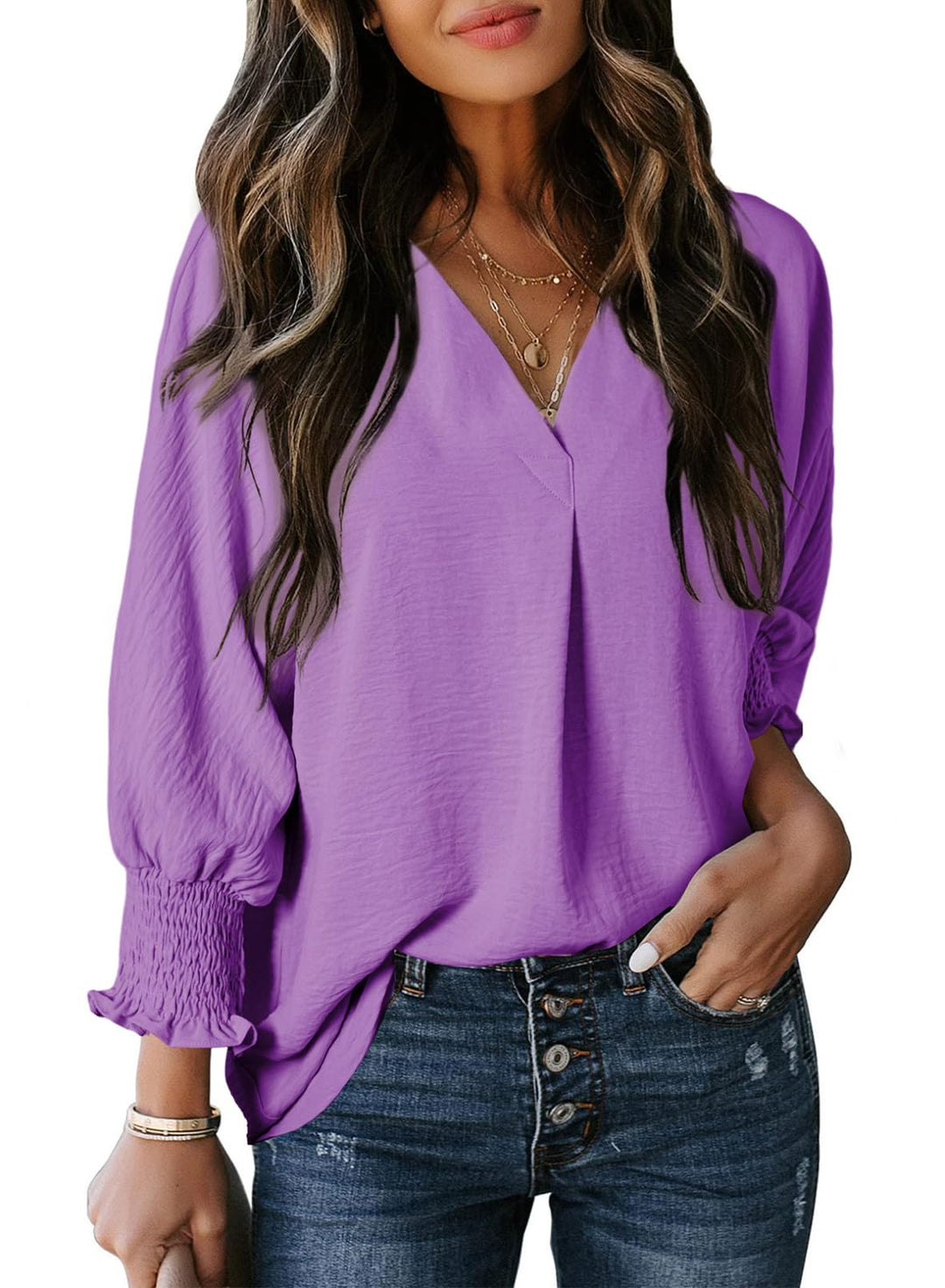 ANNIE | V Neck Basic Blouse