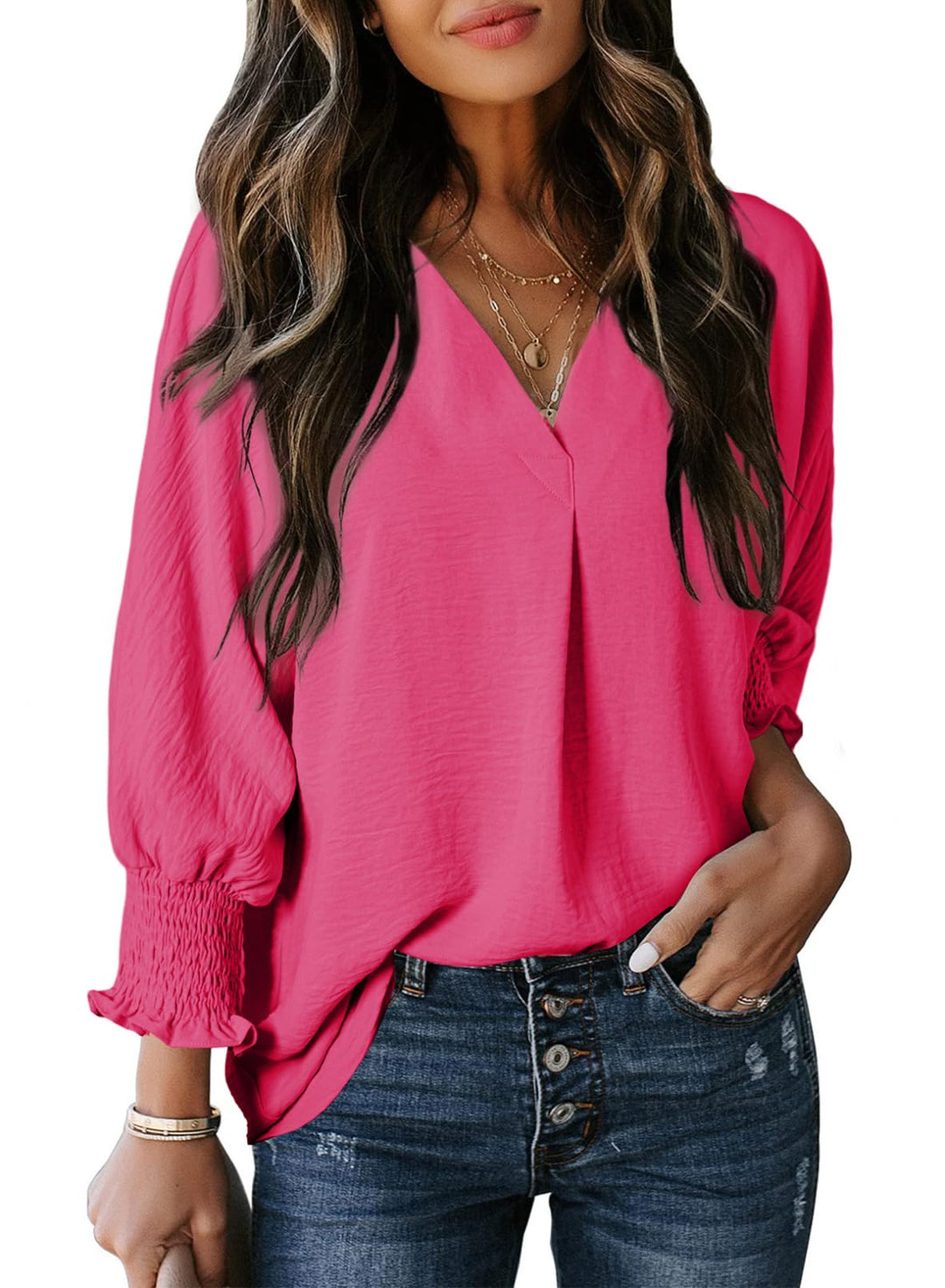 ANNIE | V Neck Basic Blouse