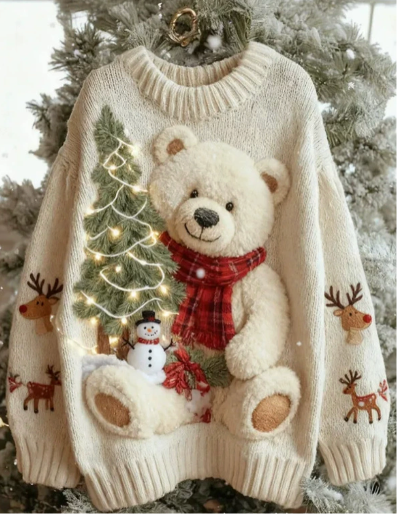 Teddy Knit Christmas Sweater