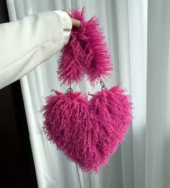 Felize | Women Heart Plush Crossbody Bag