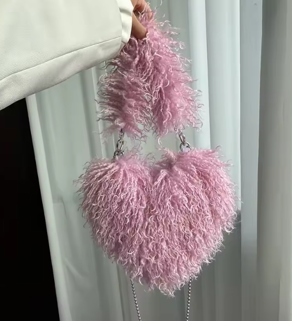 Felize | Women Heart Plush Crossbody Bag