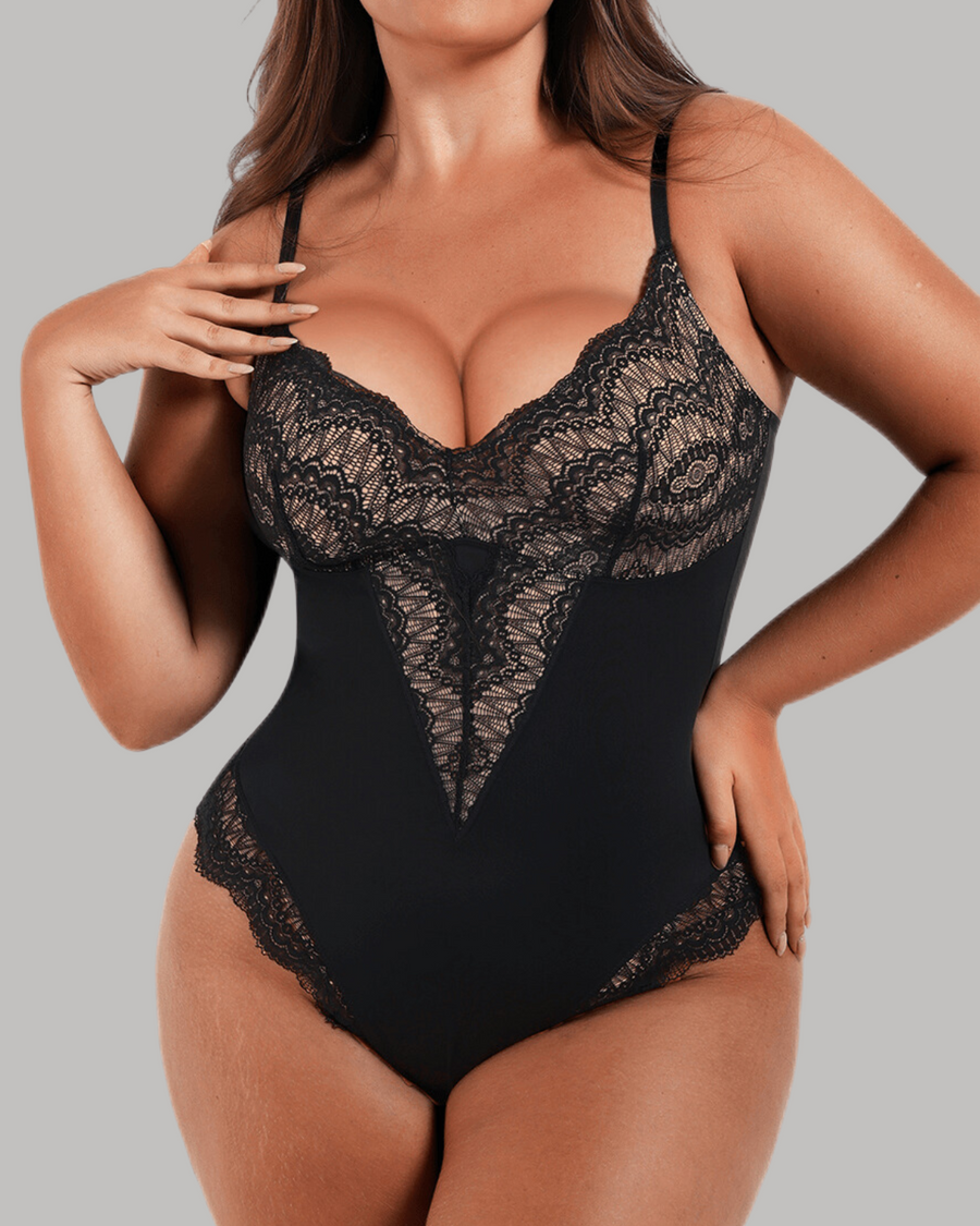 Lace Deep V-Neck Bodysuit