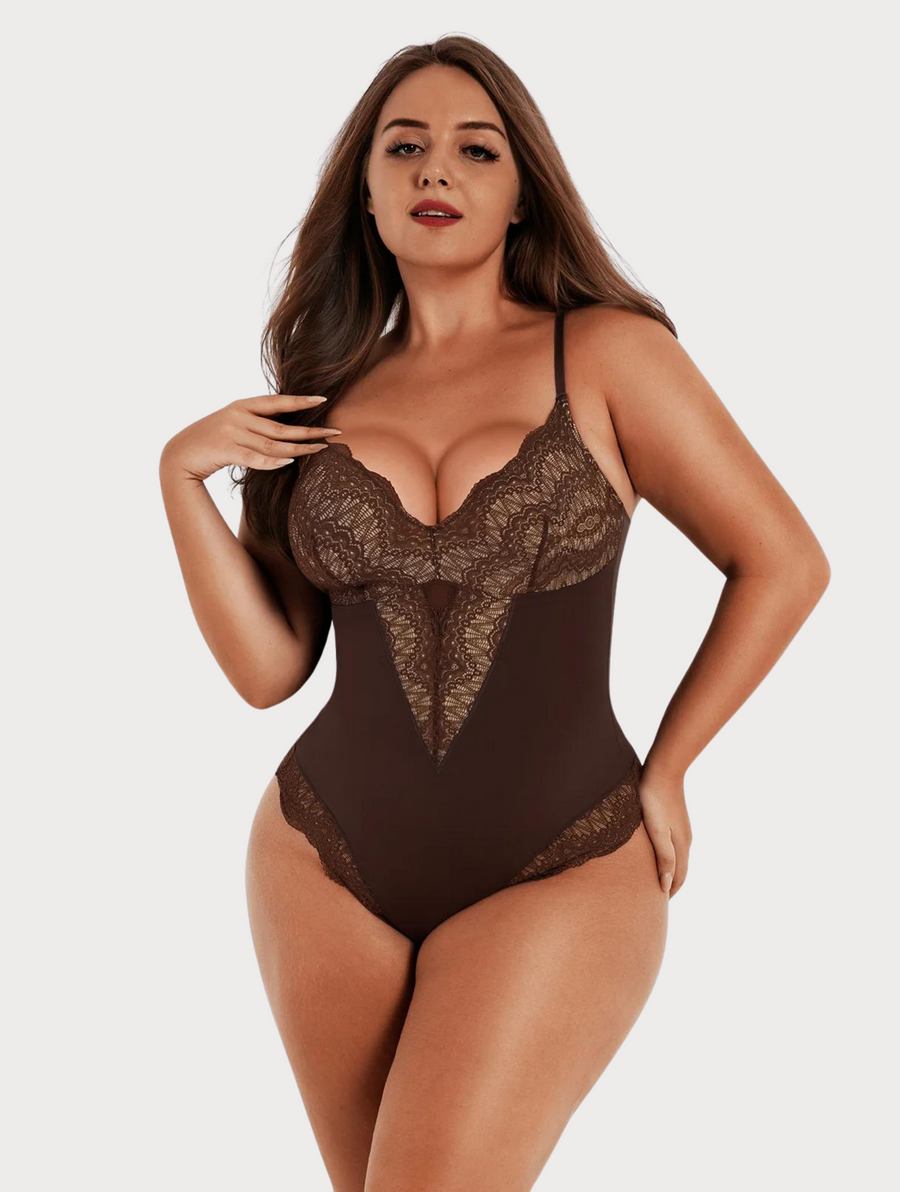 Lace Deep V-Neck Bodysuit