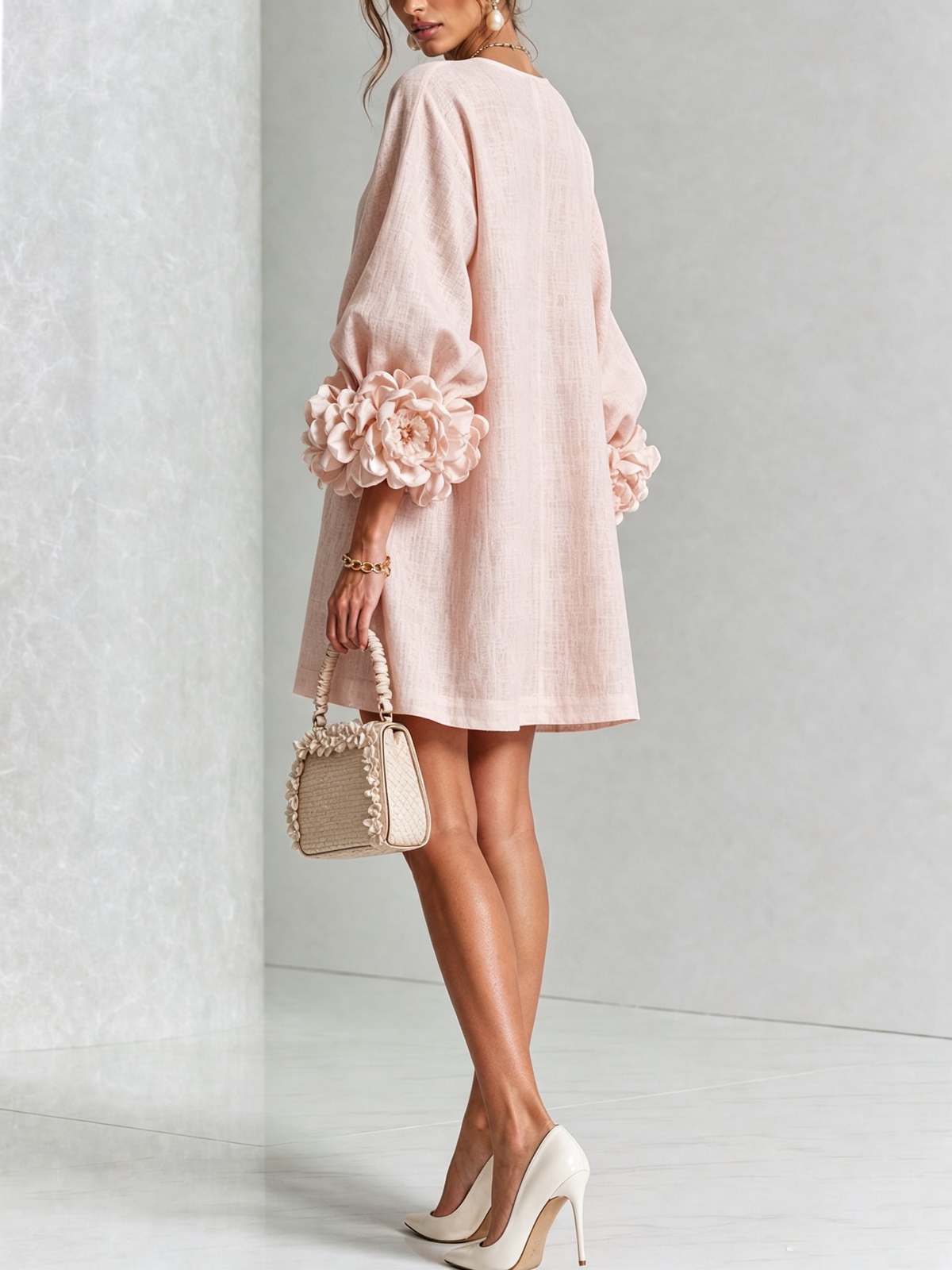 Charlotte™ | Elegant Floral Cuff Mini Dress
