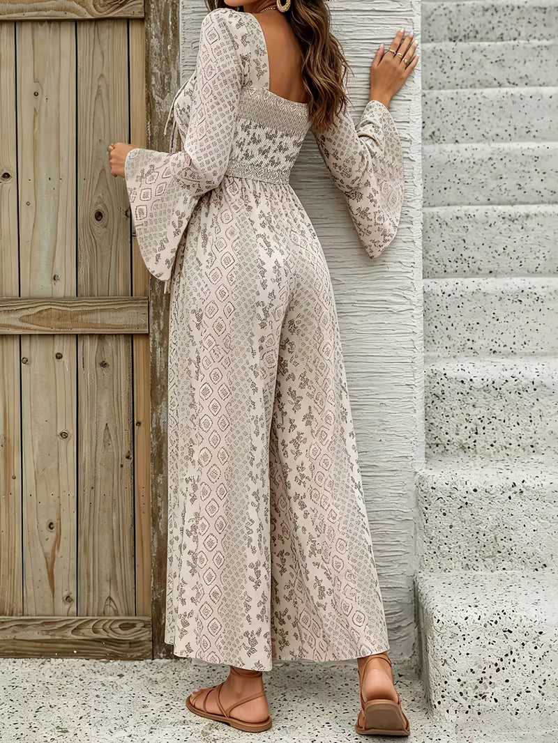 Bohemian Bell Sleeve Jumpsuit