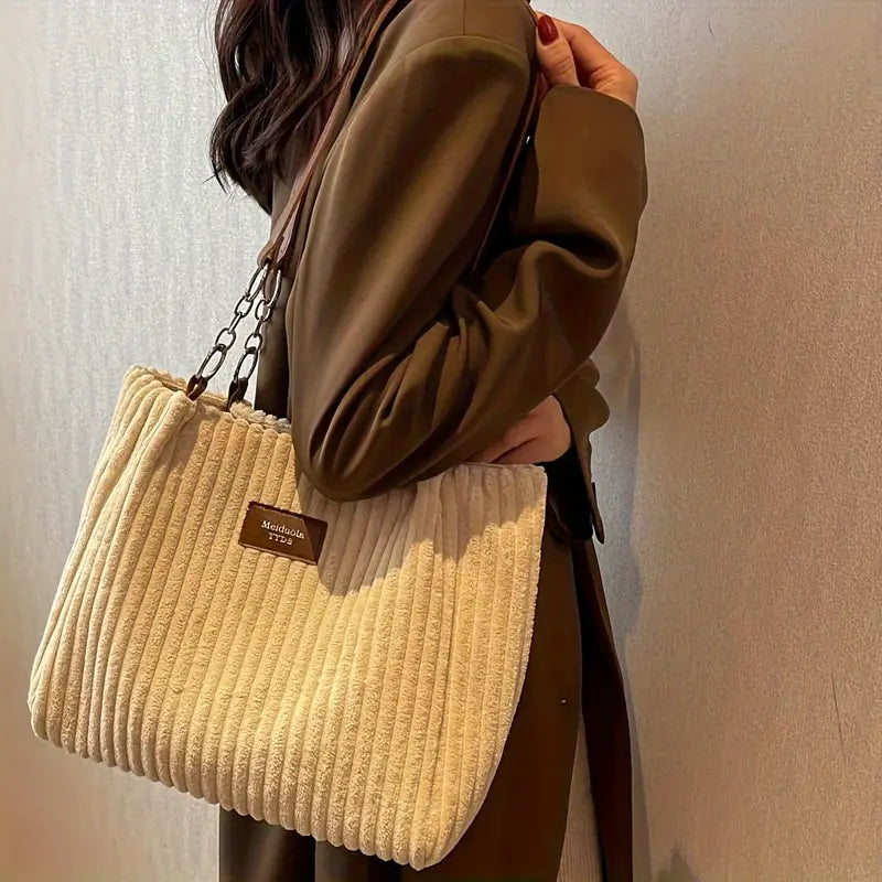 Onyx | Large Capacity Corduroy Tote Bag