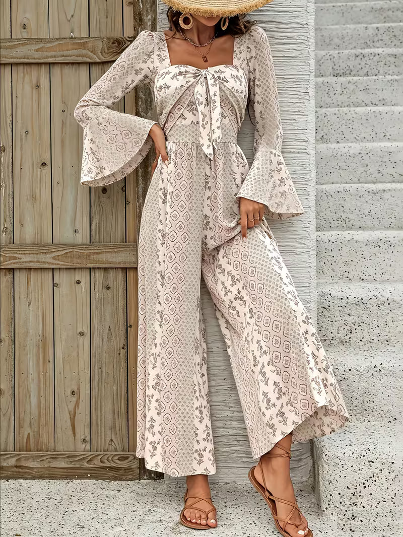 Bohemian Bell Sleeve Jumpsuit