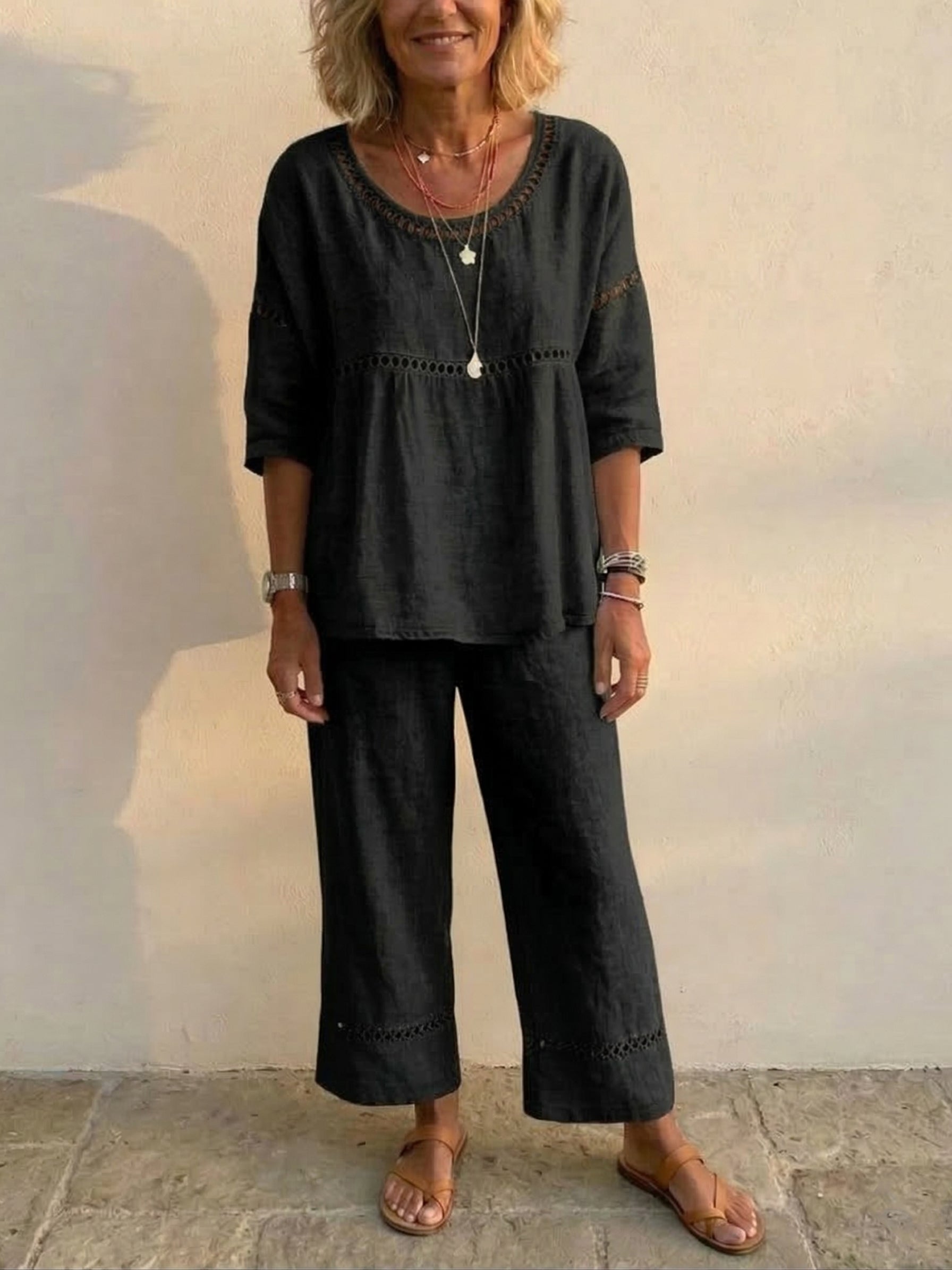 Matilda™ Vintage Casual Loose-Fit Linen Two-Piece Set