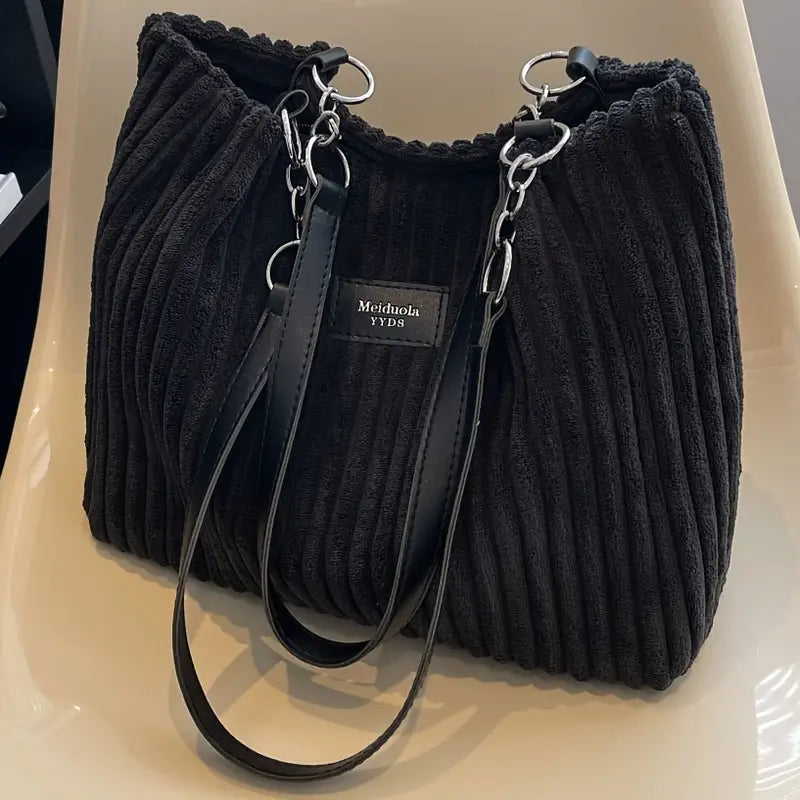 Onyx | Large Capacity Corduroy Tote Bag