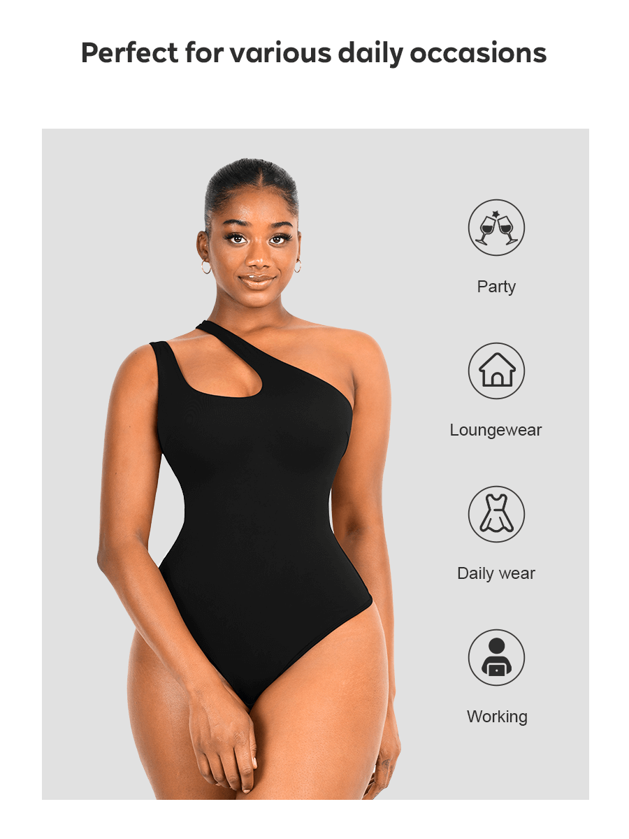 Solo Elegance Asymmetrical Thong Bodysuit