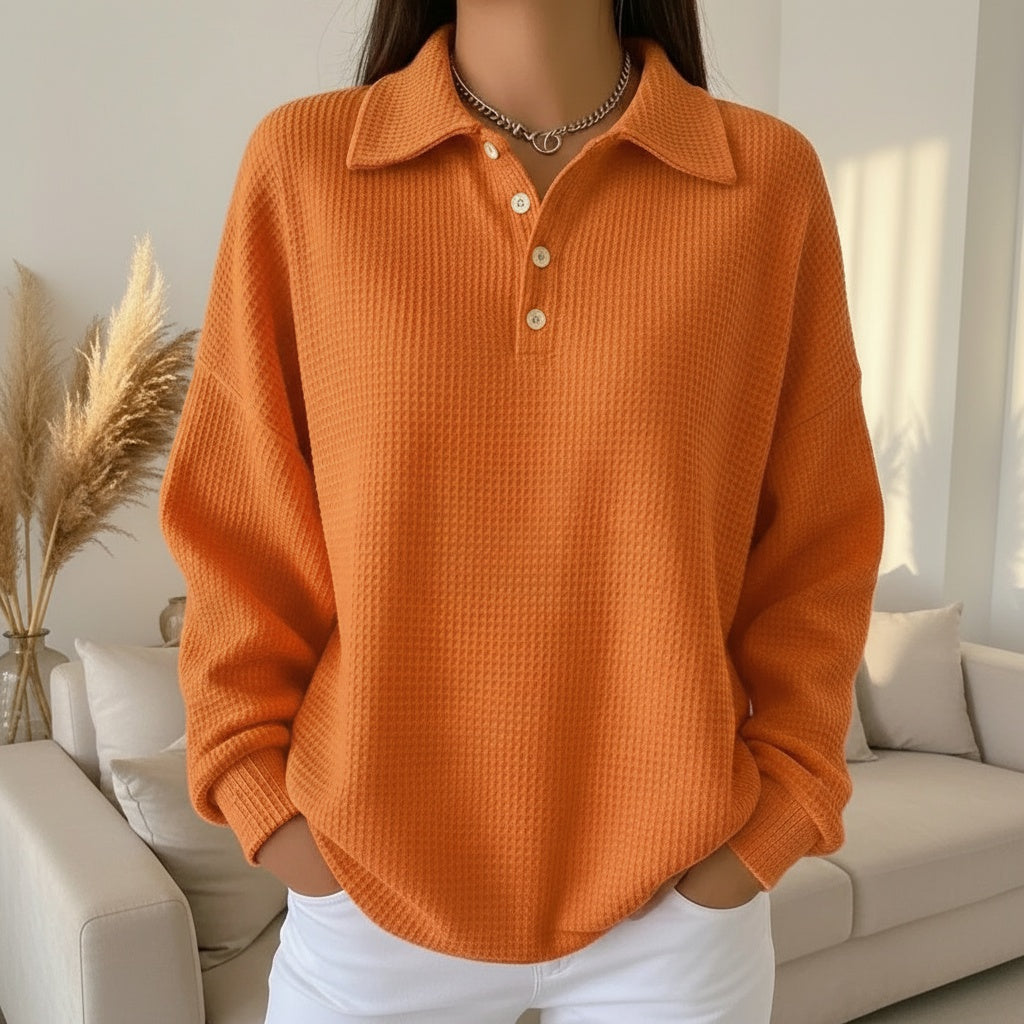 NANCY  | Soft Knit Polo Sweater